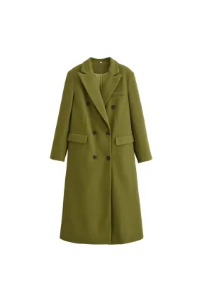 'Kinsley' Long Woolen Long-Sleeve Overcoat