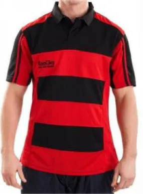 KOOGA HOOPED TEAMWEAR MATCH/TRAINING RUGBY SHIRT BLACK/RED