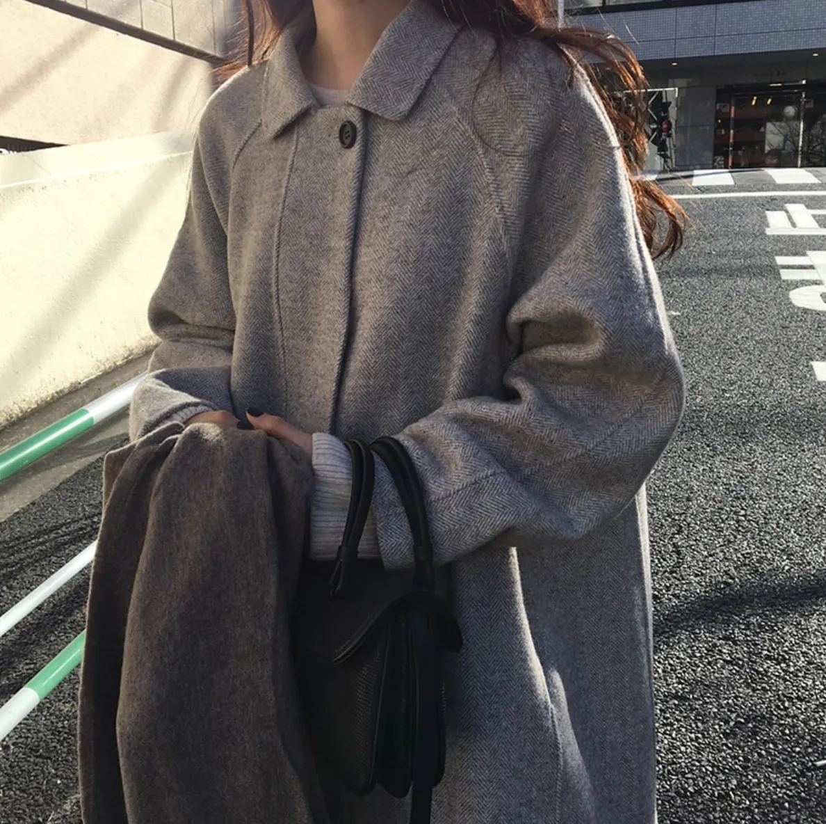 [Korean Style] Blaire Wool Blended Winter Long Overcoat