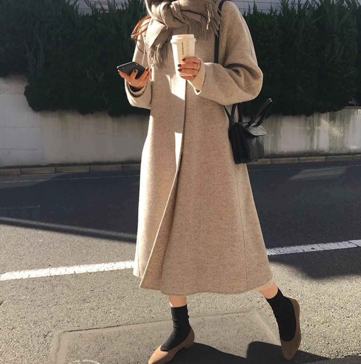 [Korean Style] Blaire Wool Blended Winter Long Overcoat