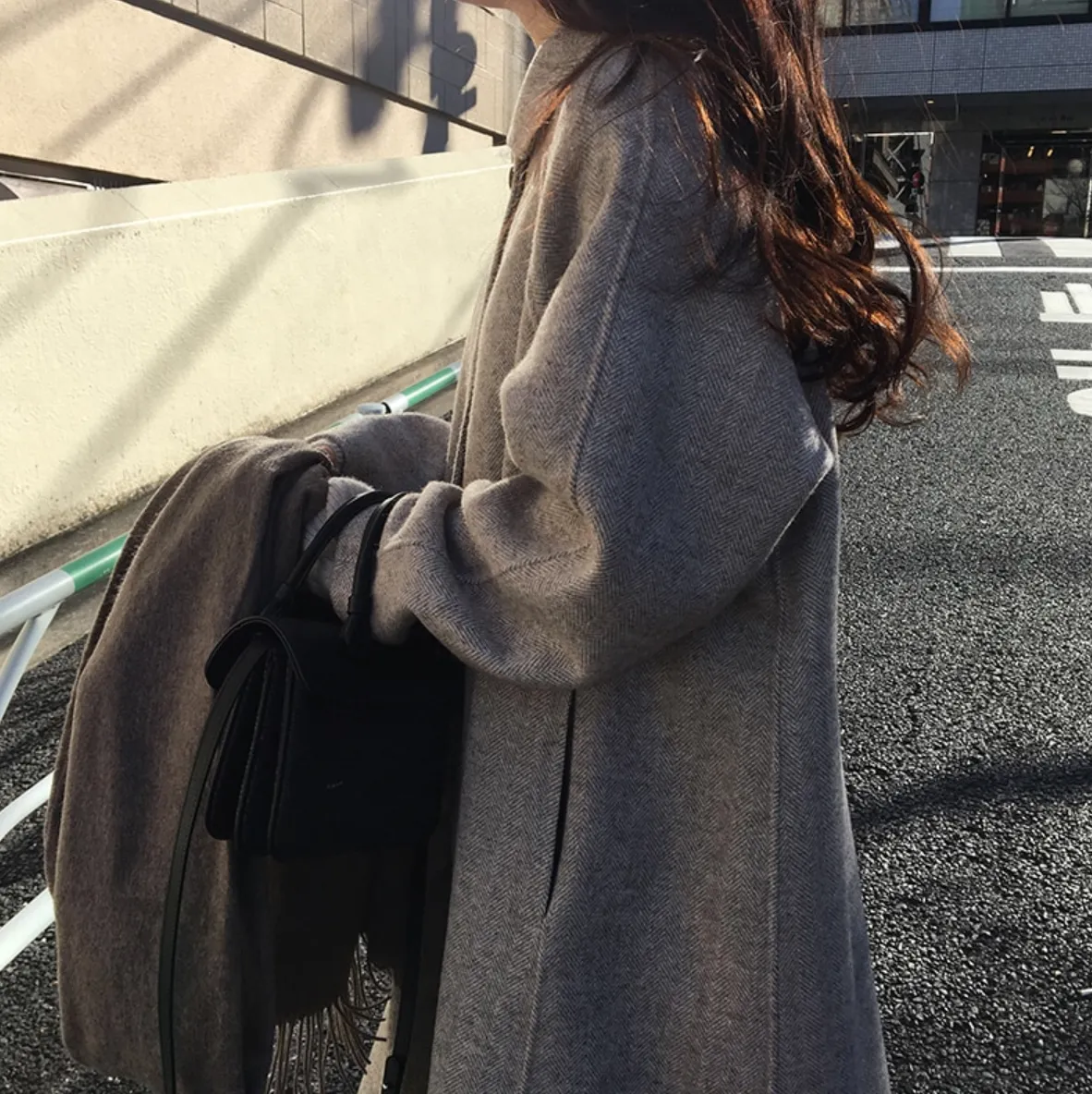 [Korean Style] Blaire Wool Blended Winter Long Overcoat