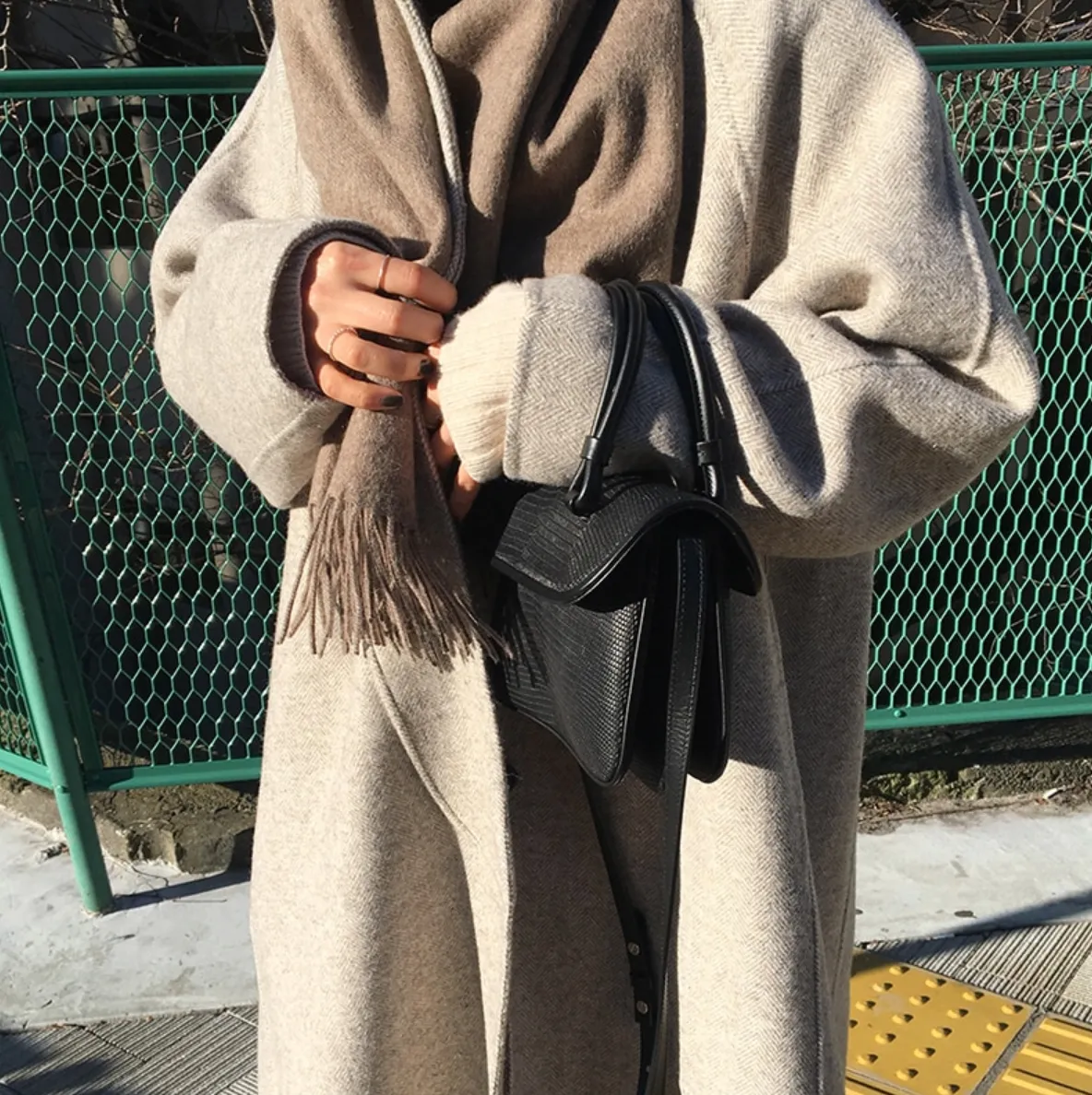 [Korean Style] Blaire Wool Blended Winter Long Overcoat