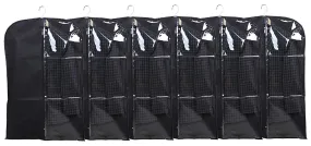 Kuber Industries Half Transparent 6 Piece Non Woven Men's Coat Blazer Cover, Black