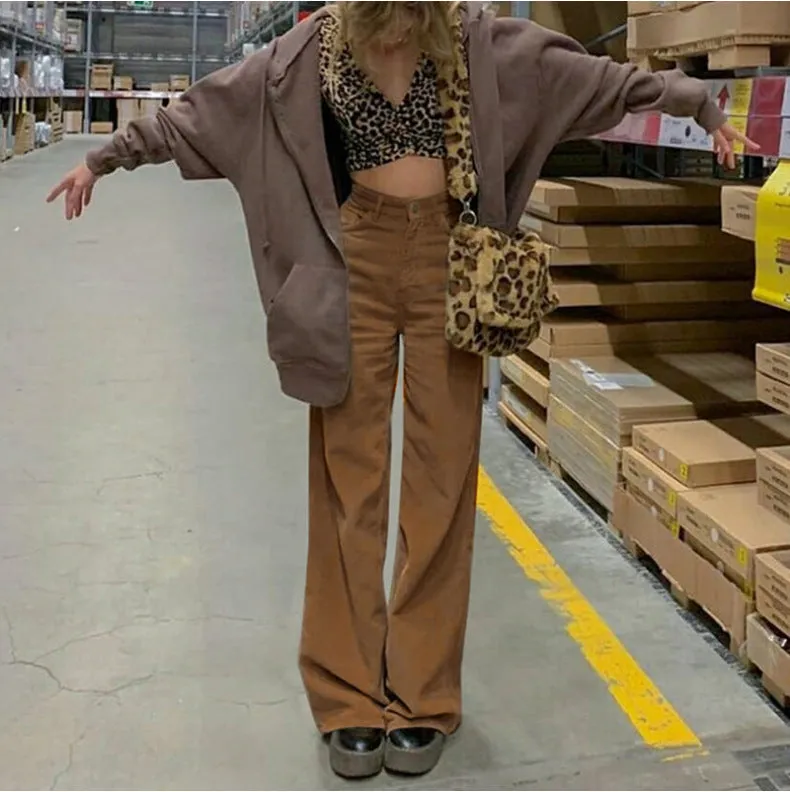 Lanfubeisi grunge dti Corduroy Mop Draping Wide-Leg Casual Trousers for Women Autumn EBay New Women's Clothing Manufacturer