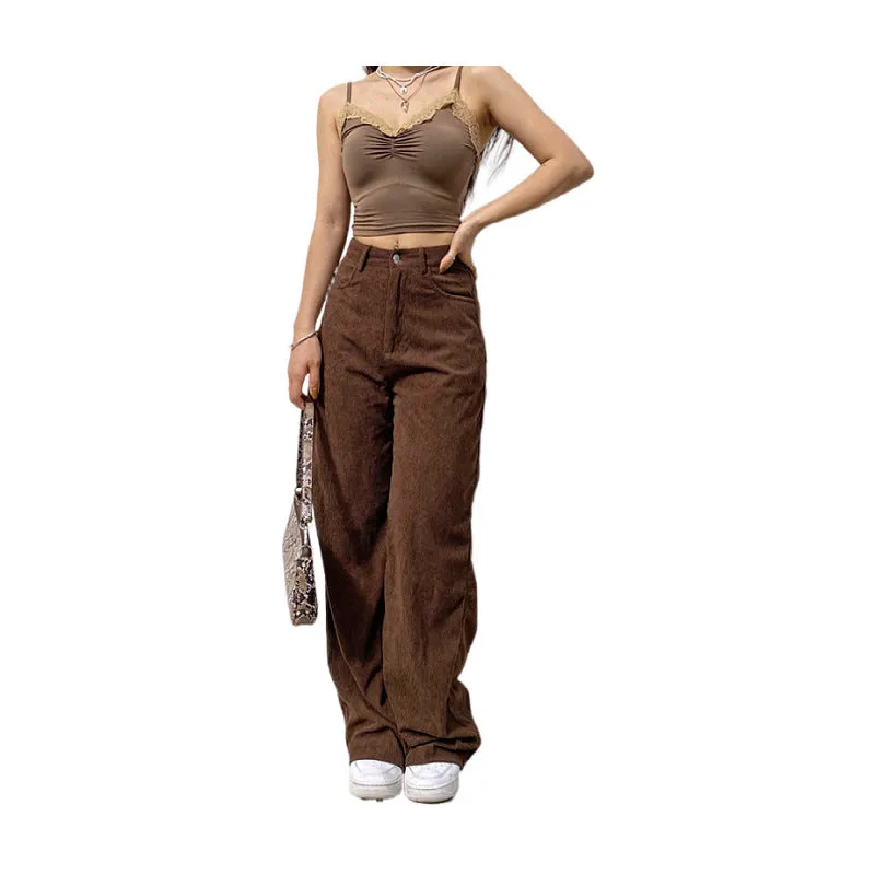 Lanfubeisi grunge dti Corduroy Mop Draping Wide-Leg Casual Trousers for Women Autumn EBay New Women's Clothing Manufacturer