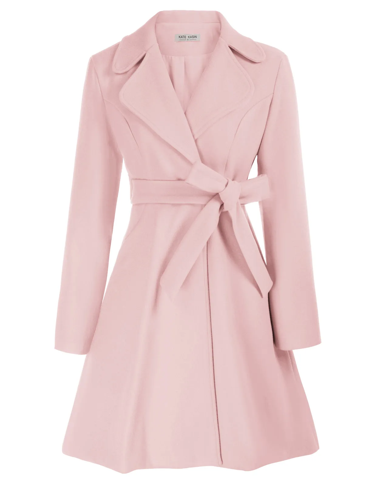 Lapel Collar Overcoat with Belt One-Button A-Line Coat