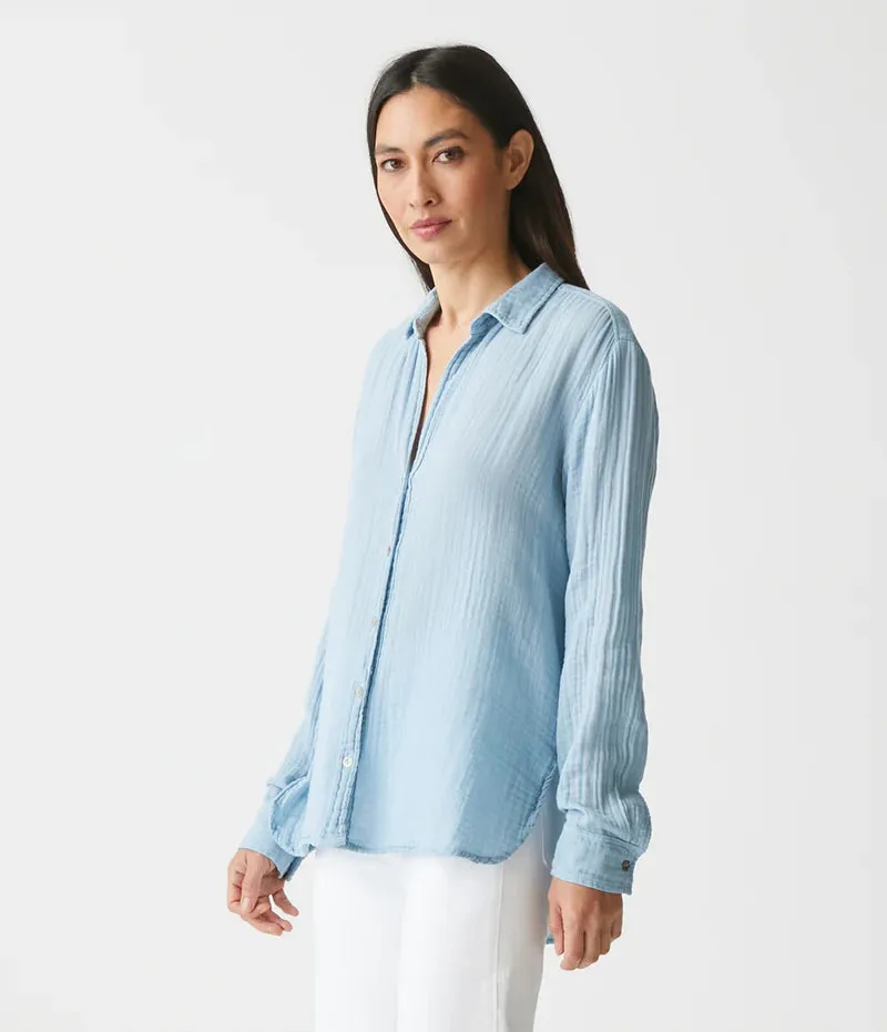 Leo Button Down Top - Harbor