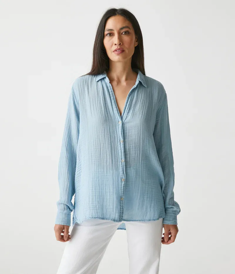 Leo Button Down Top - Harbor