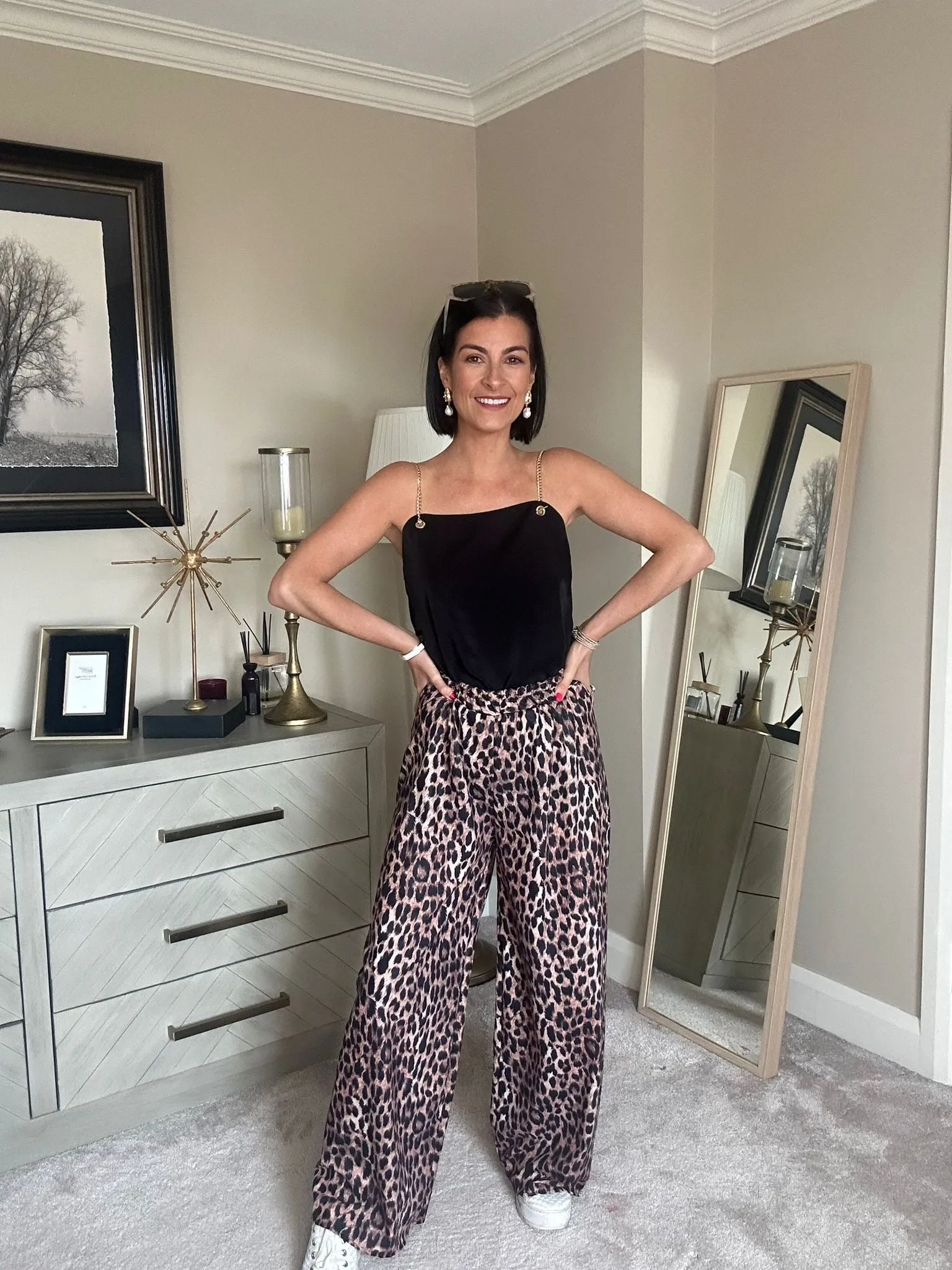 Leopard print trousers