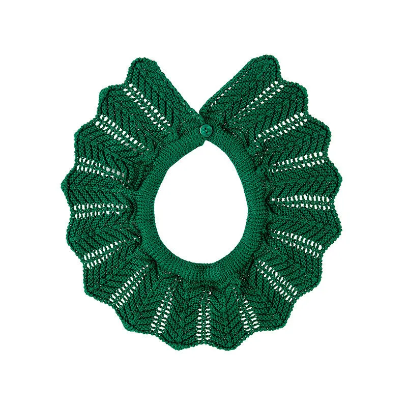 Link Stitch Openwork Collar | Bottle Green