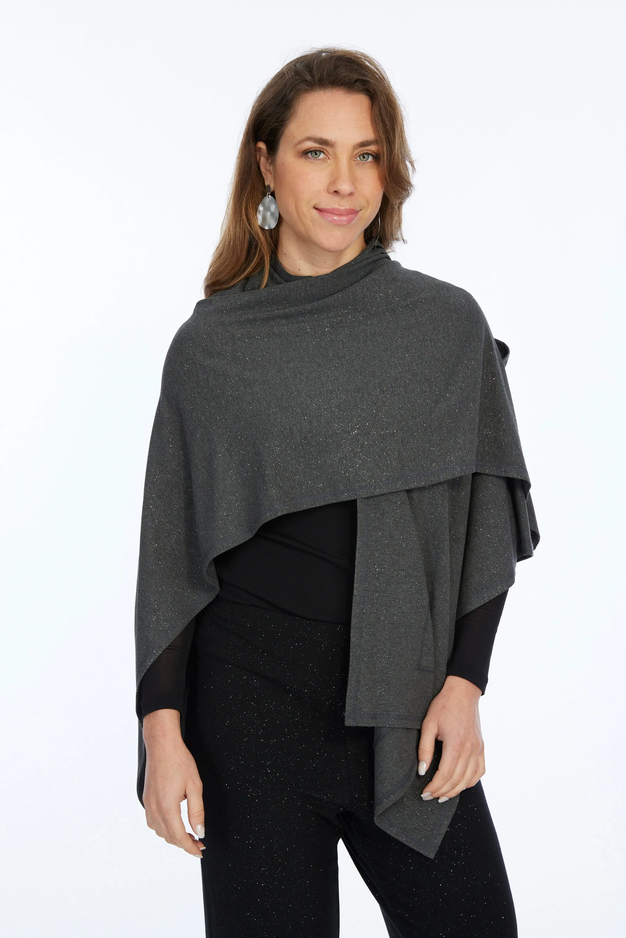 LIOR Women's Sparkly Poncho - Cielo