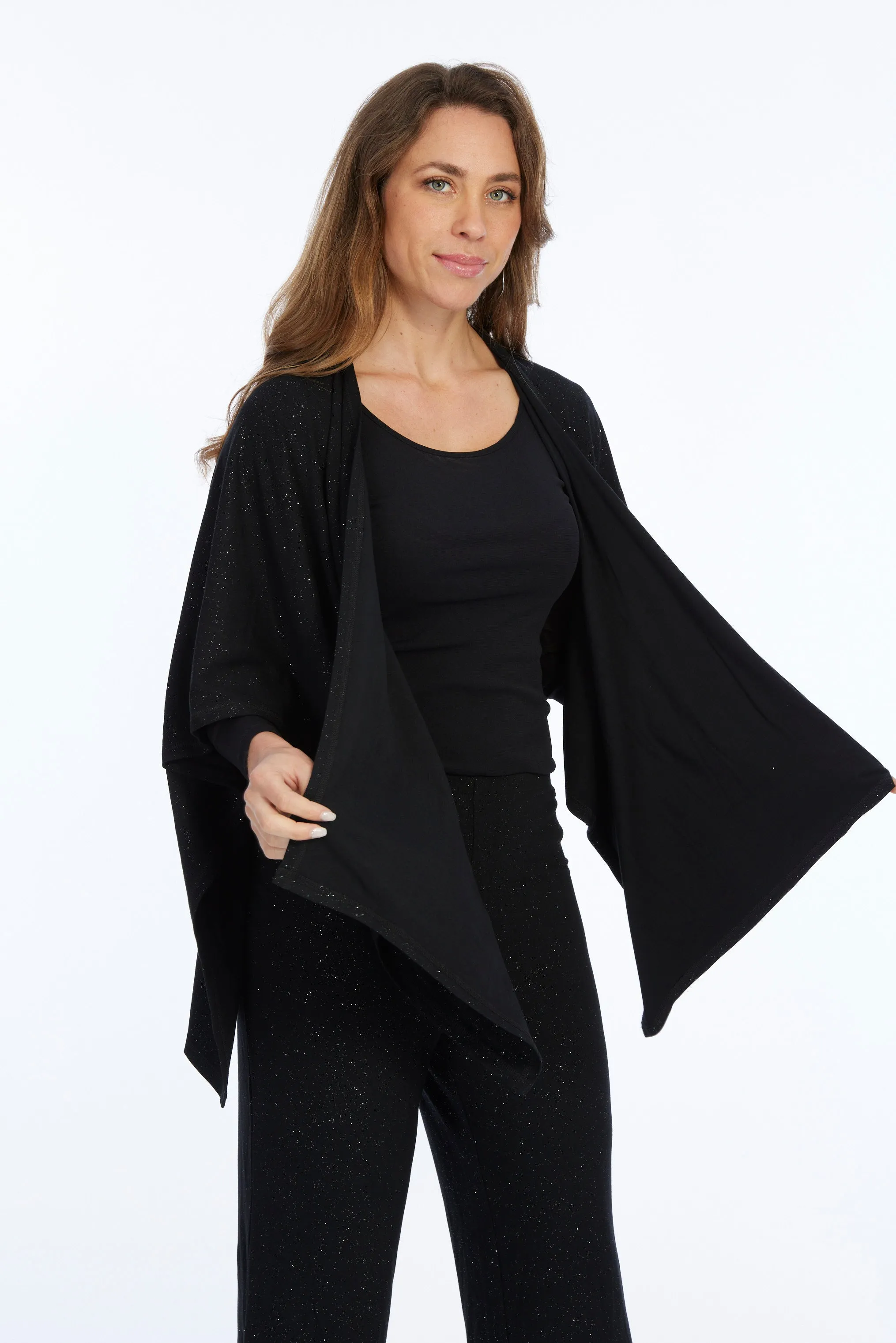 LIOR Women's Sparkly Poncho - Cielo