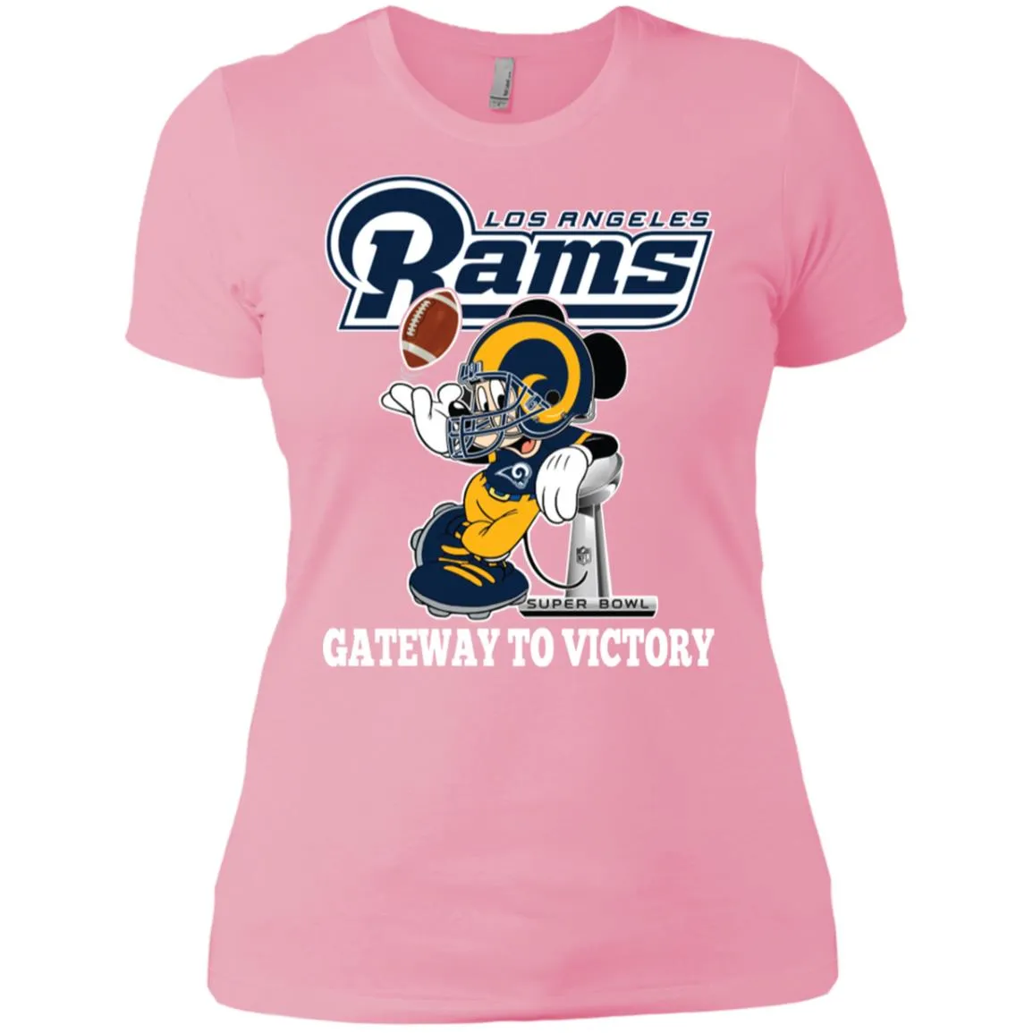 Los Angeles Rams Gateway To Victory Super Bowl 2019 Mickey Mouse Football Nfl Women Cotton T-Shirt