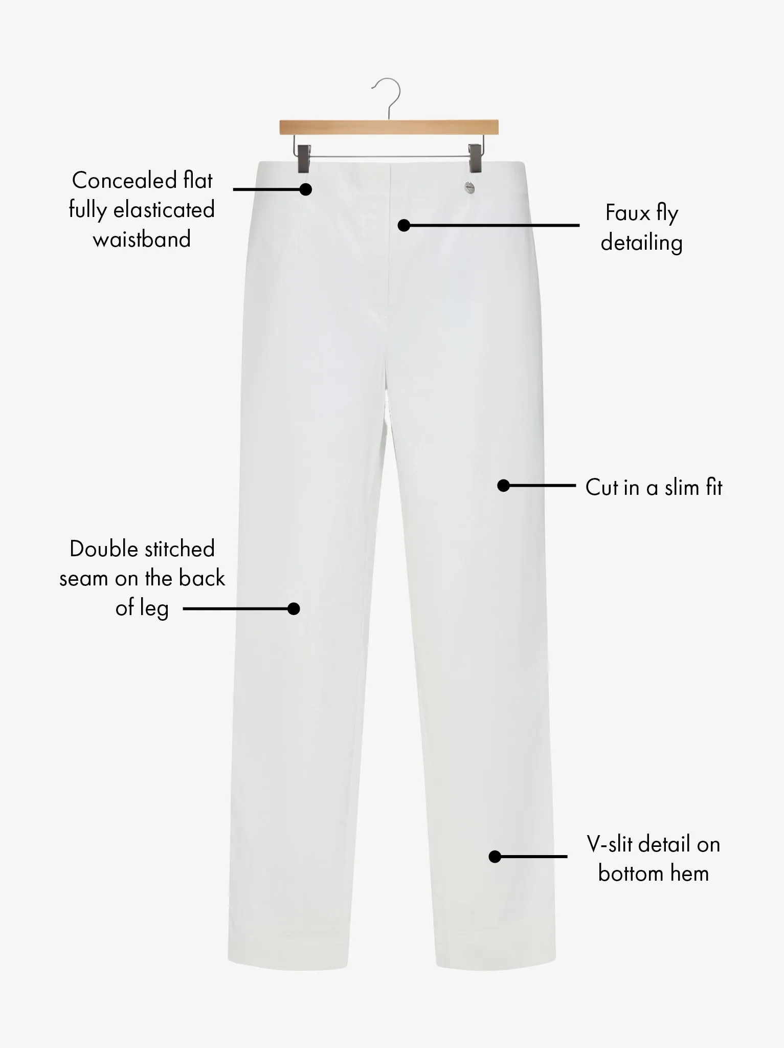 Marie (Robell) Stretch Trouser - White