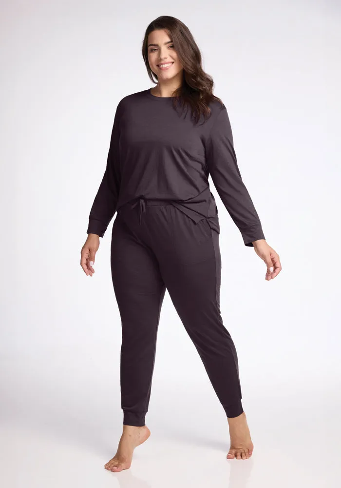 Mary Kate Lounge Pants - Chocolate Plum