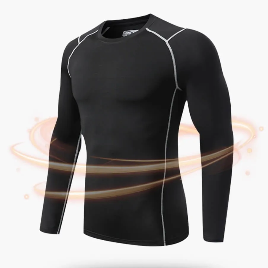 Mens 2 Piece Compression Tracksuit Sets Black