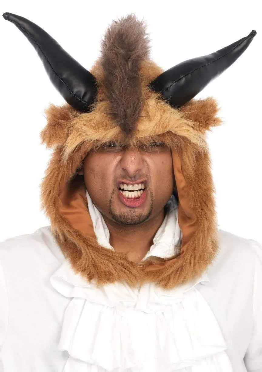 Men's Brutal Beast Hood Mask With Horns