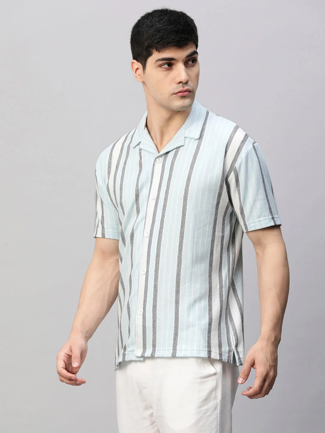 Mens Half Sleeve Resort Shirt - Sky