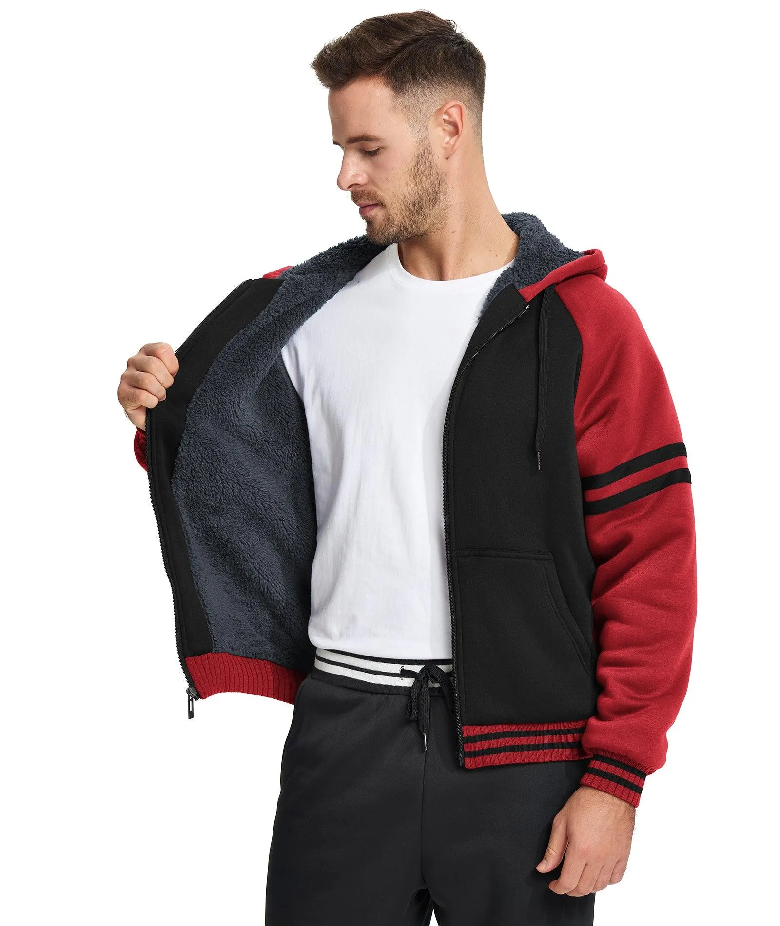 Men's Zipper Outwear Fleece Hoodie-ZPK007192