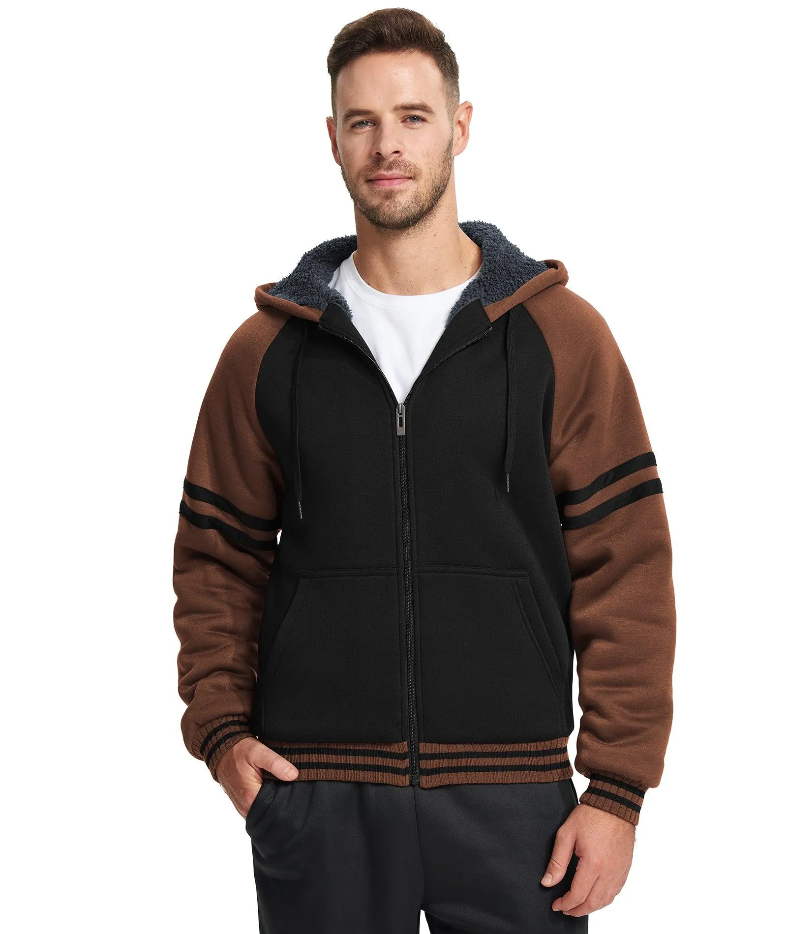 Men's Zipper Outwear Fleece Hoodie-ZPK007192