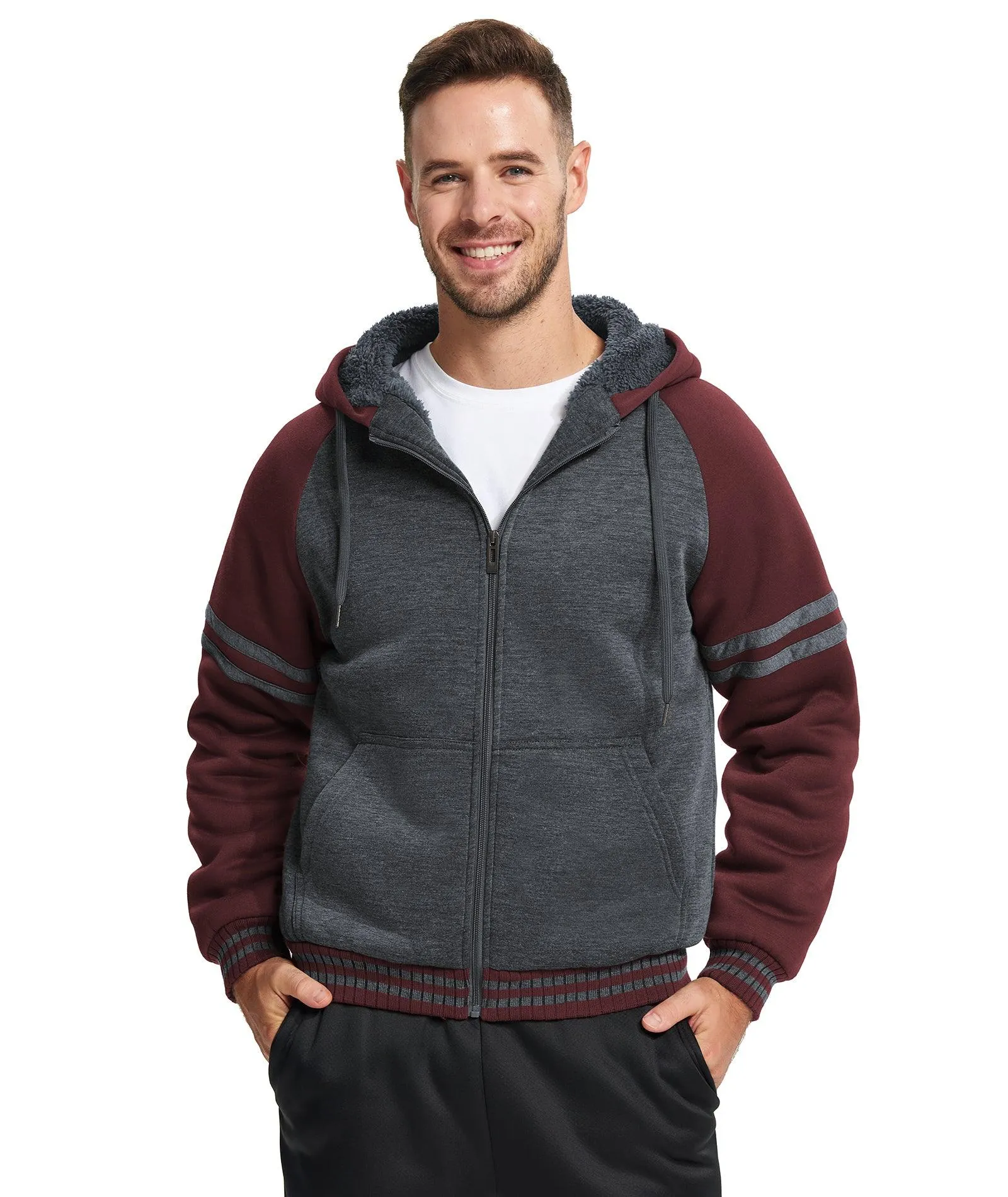 Men's Zipper Outwear Fleece Hoodie-ZPK007192