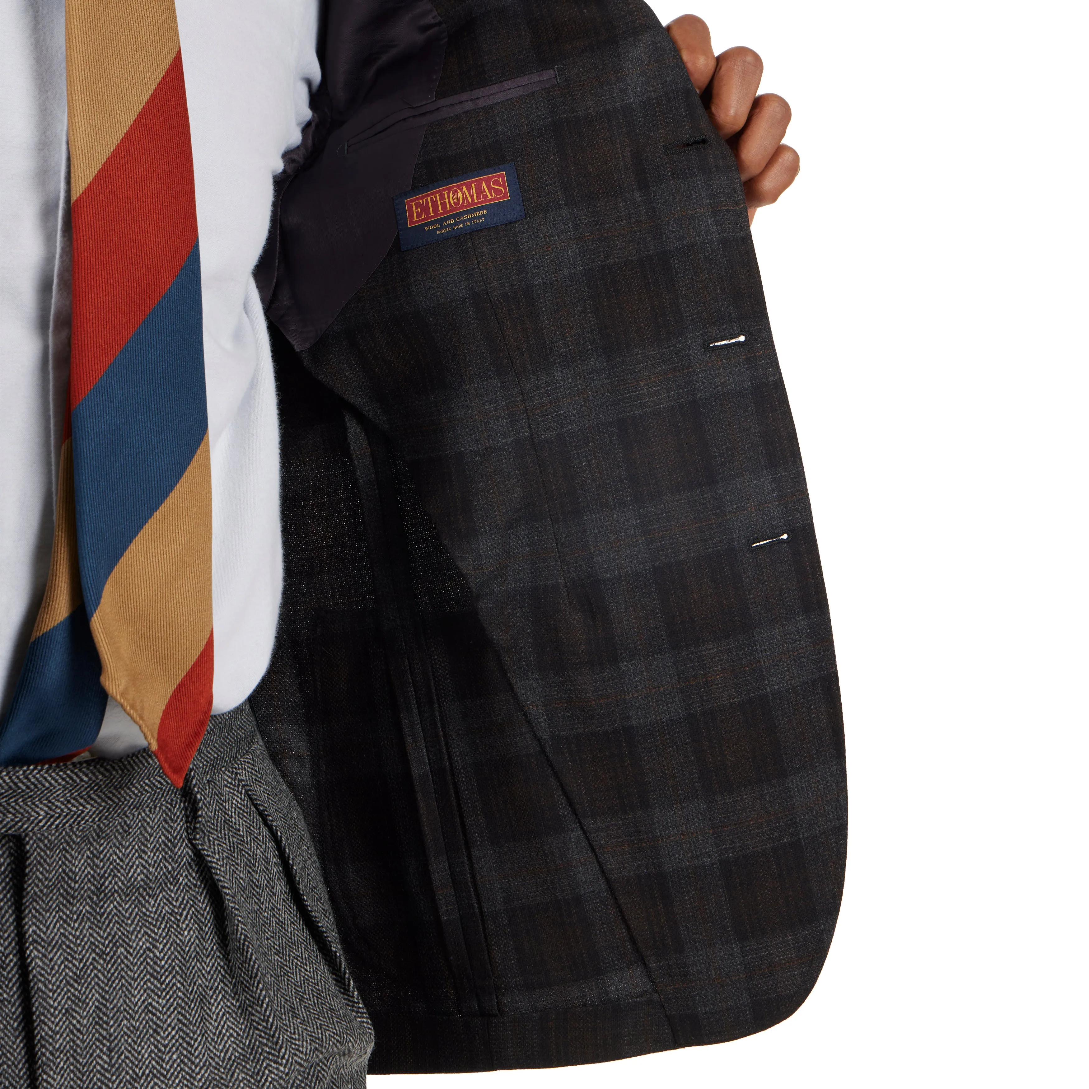 Merino Wool/Cashmere Check Model 3 Sport Coat