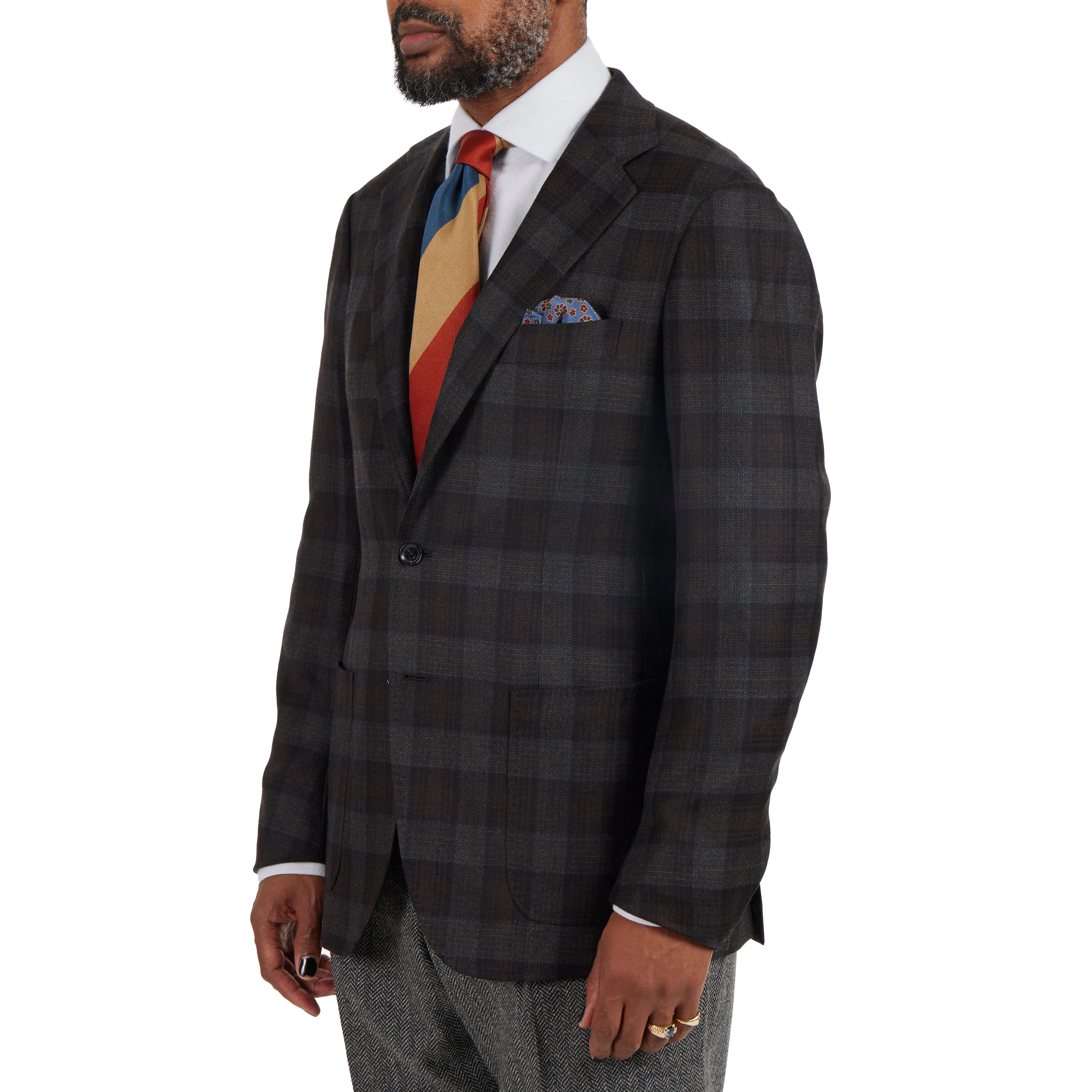 Merino Wool/Cashmere Check Model 3 Sport Coat