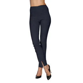 Mesmerize Pants with Front Ankle Slits and Front Zipper in Heather Blue - MA21-HBL