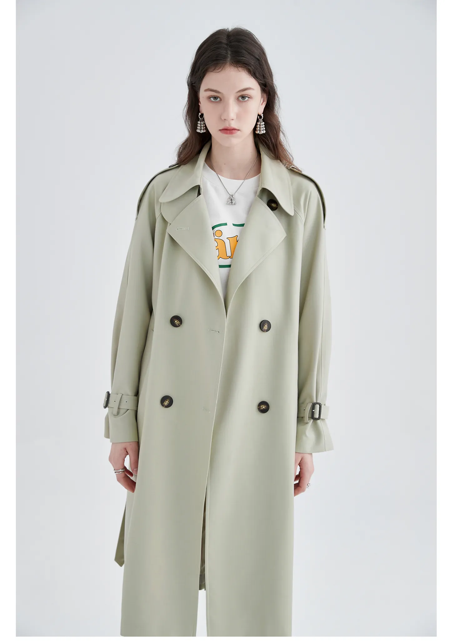 Mid-Length British Style Trench Coat