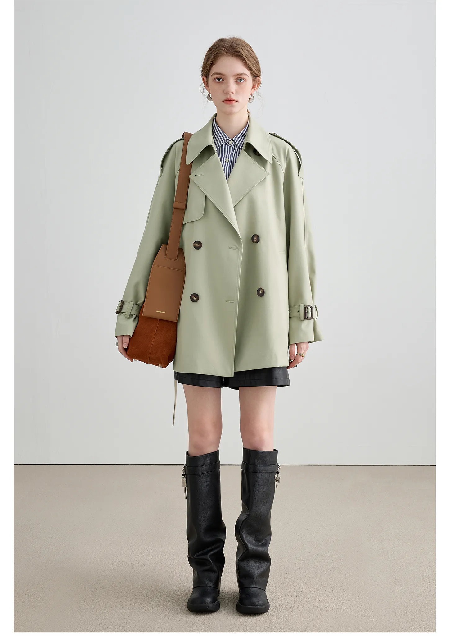 Mid-Length British Style Trench Coat