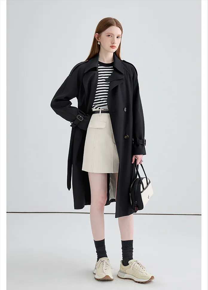 Mid-Length British Style Trench Coat