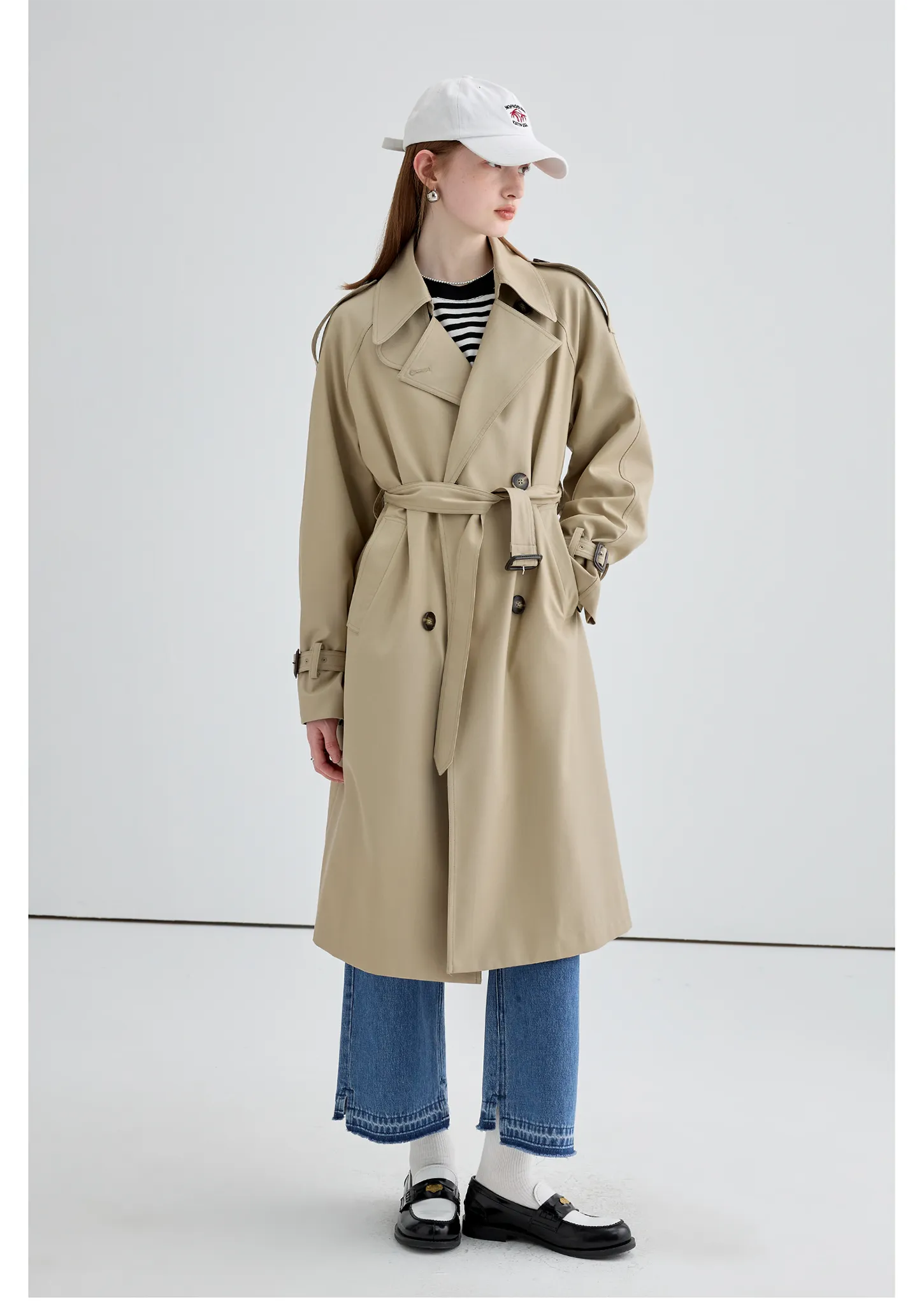 Mid-Length British Style Trench Coat