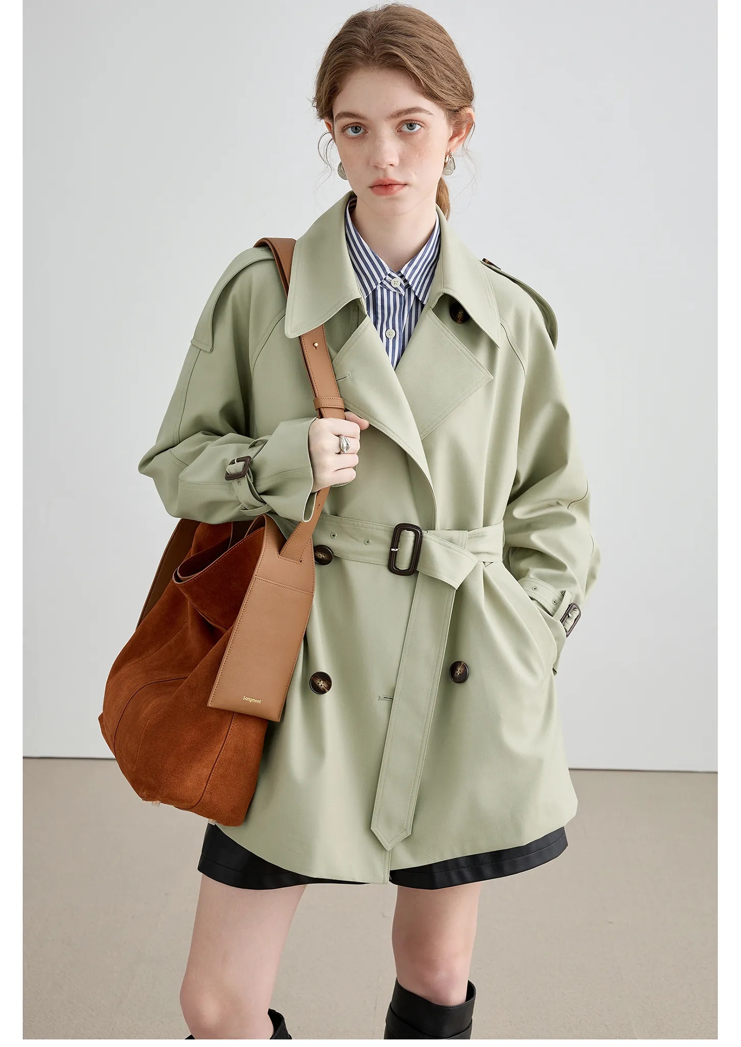 Mid-Length British Style Trench Coat