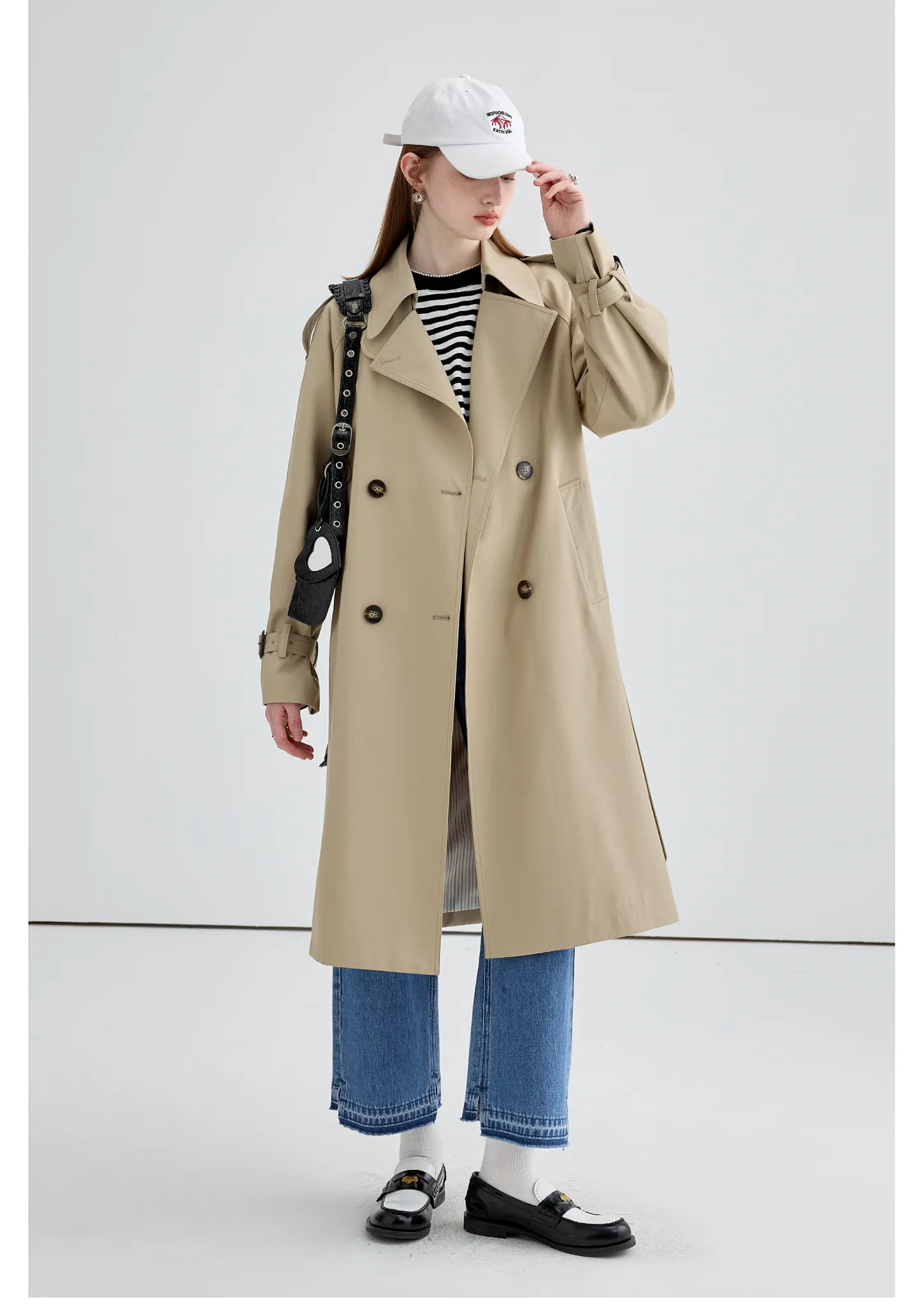 Mid-Length British Style Trench Coat