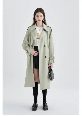 Mid-Length British Style Trench Coat