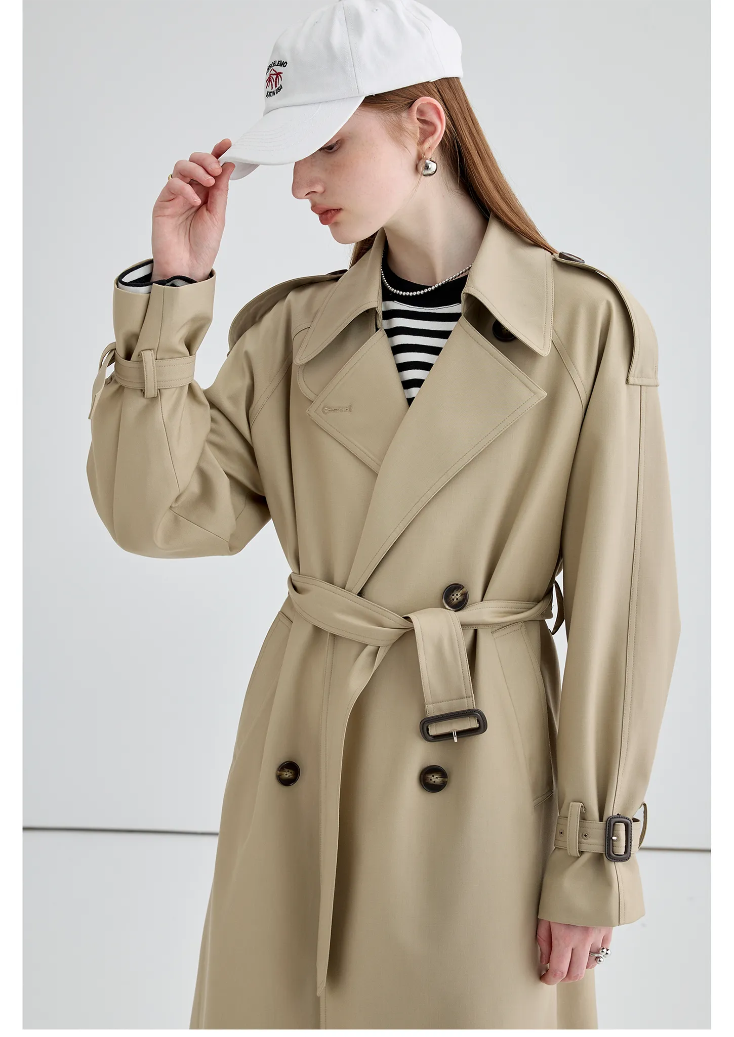 Mid-Length British Style Trench Coat