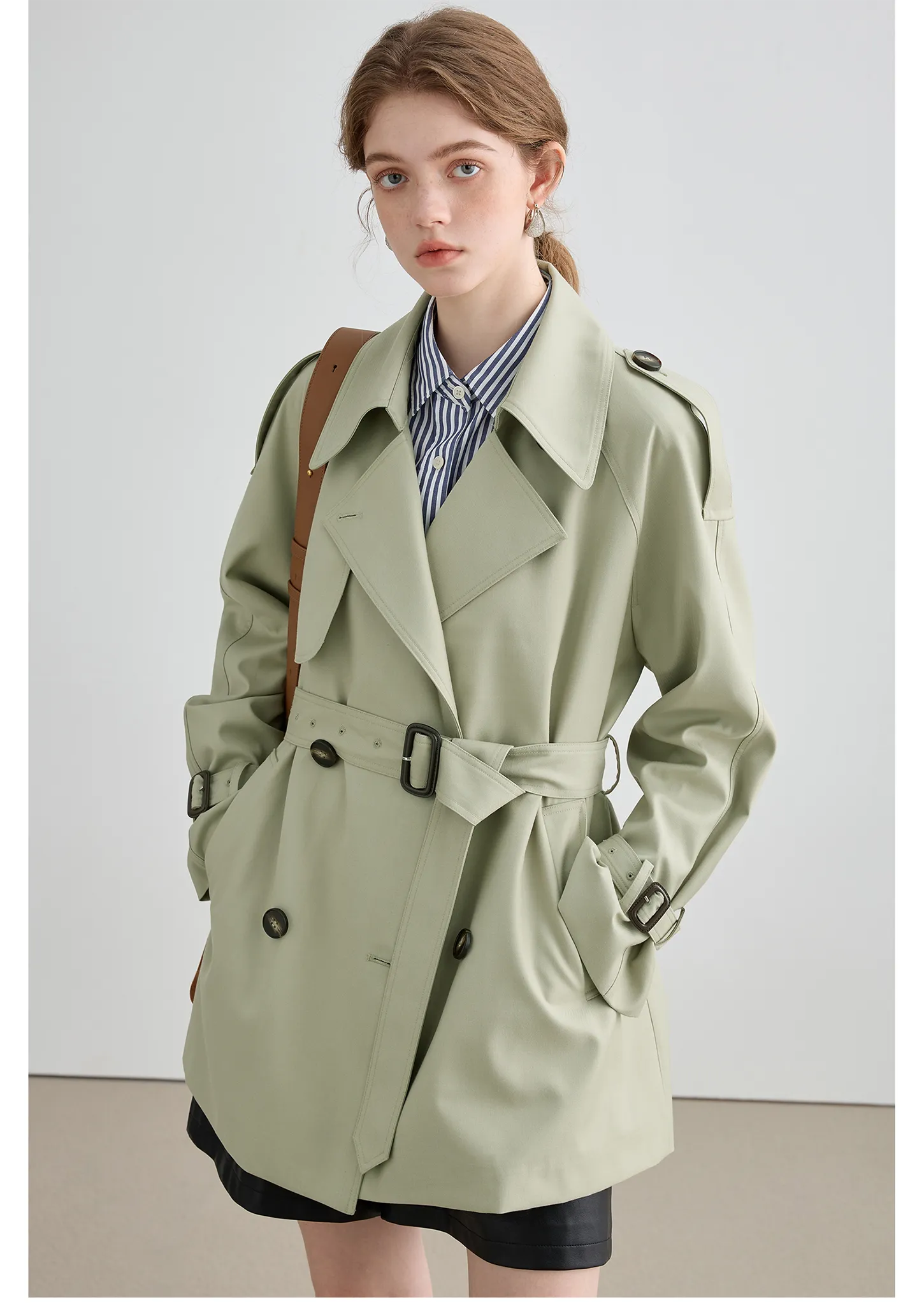 Mid-Length British Style Trench Coat