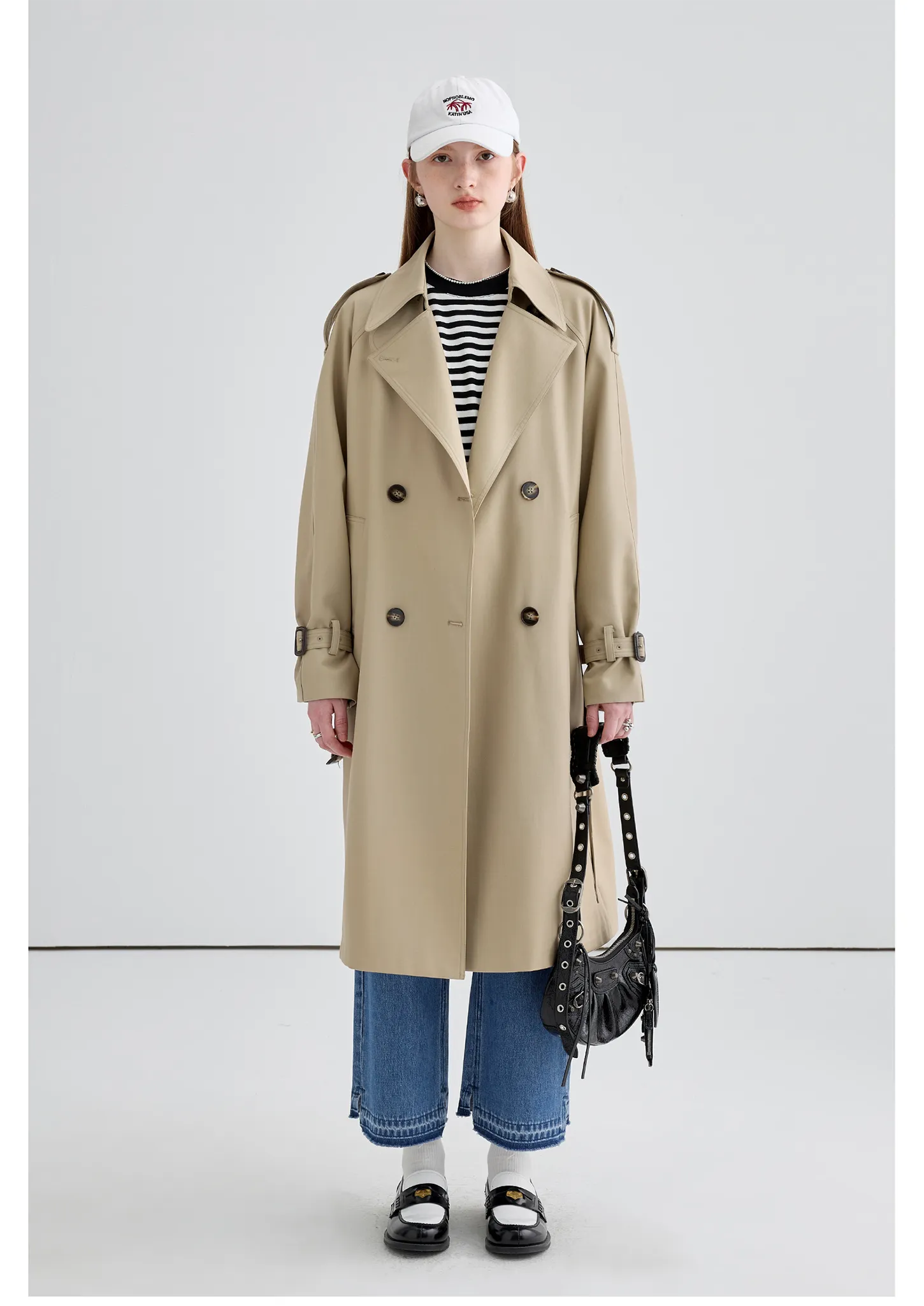 Mid-Length British Style Trench Coat