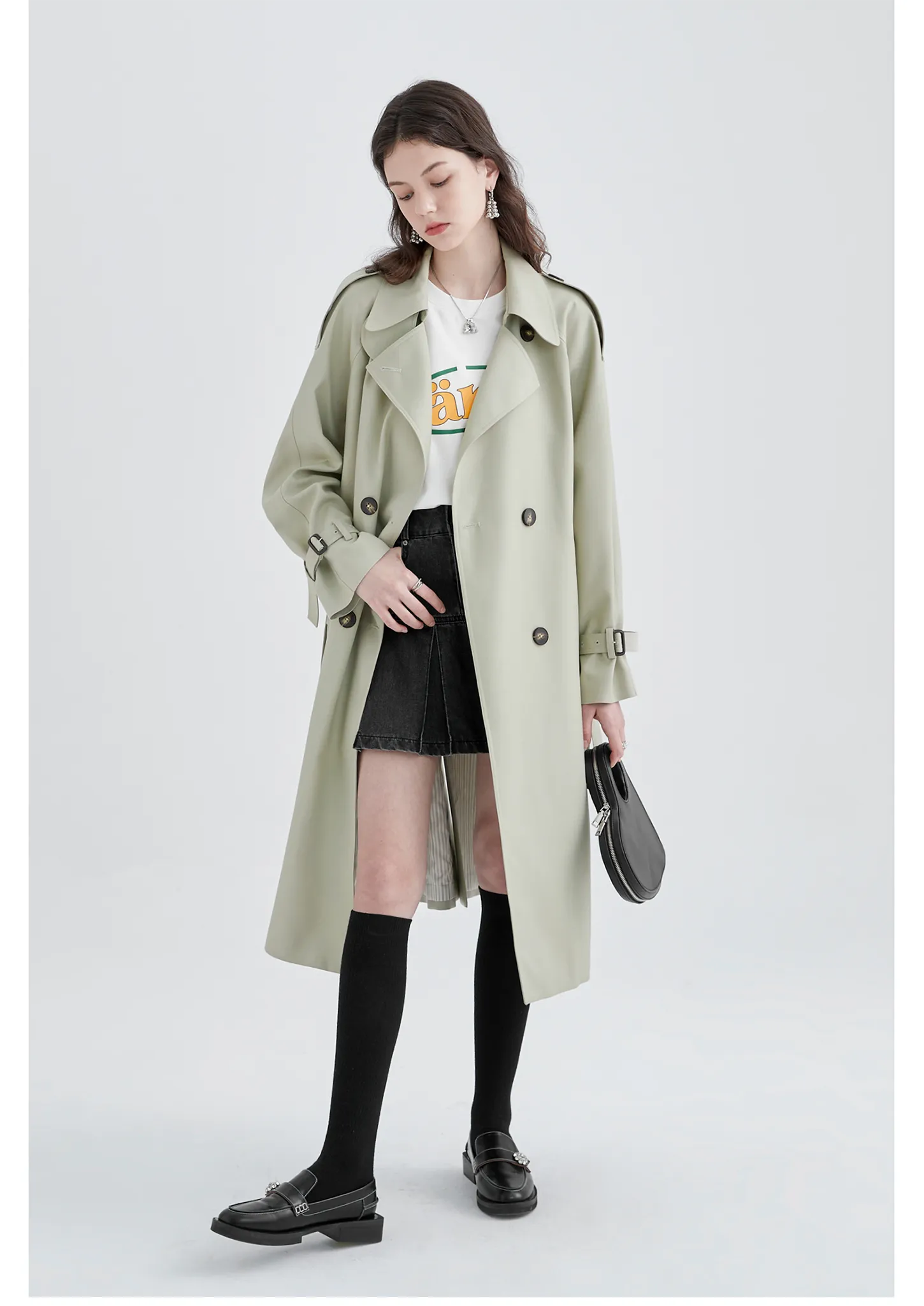 Mid-Length British Style Trench Coat