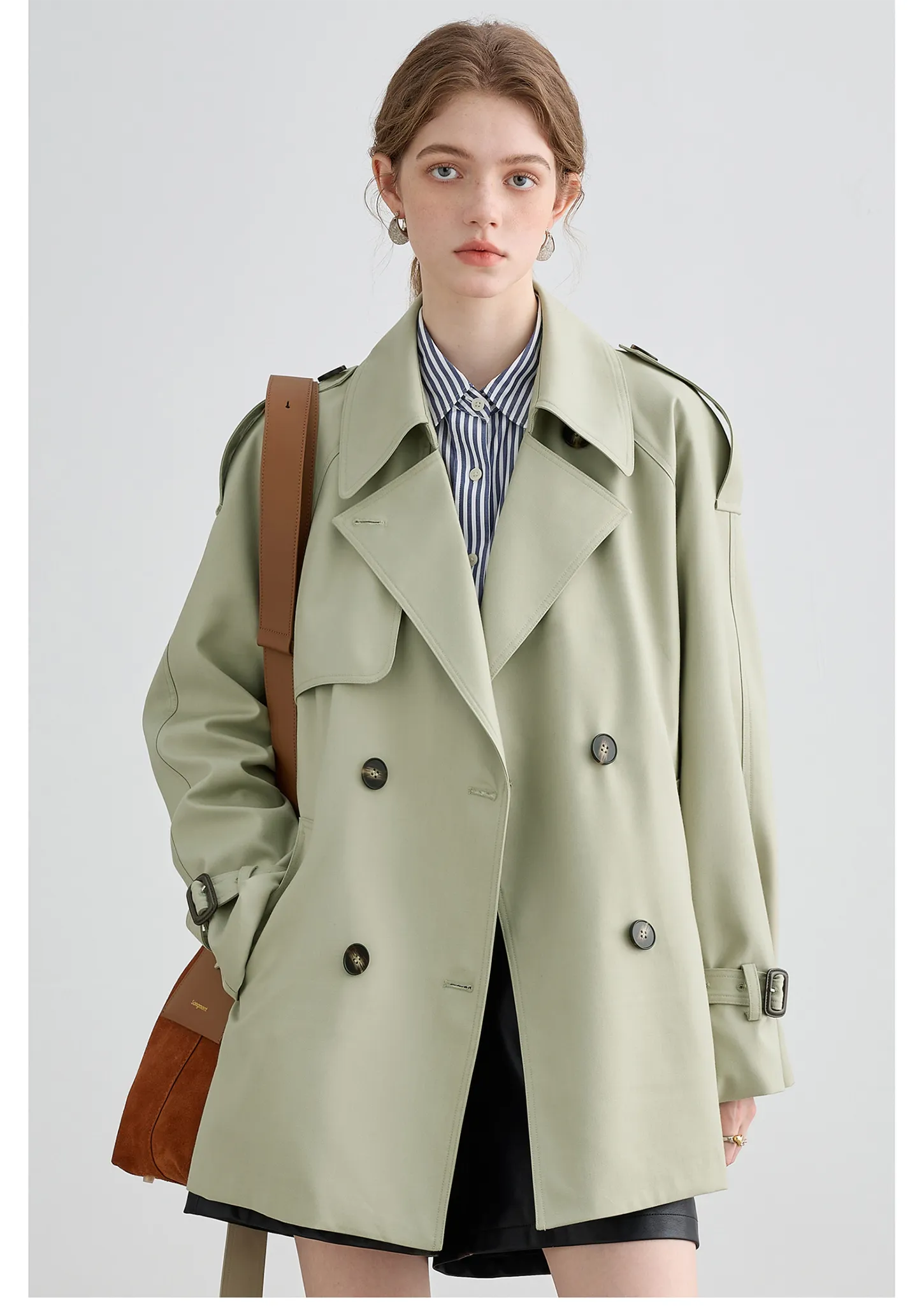 Mid-Length British Style Trench Coat