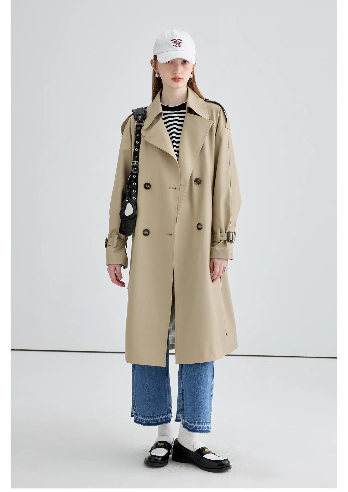 Mid-Length British Style Trench Coat