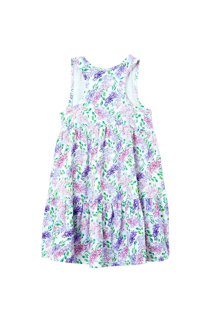 MILKY WISTERIA TIERED DRESS