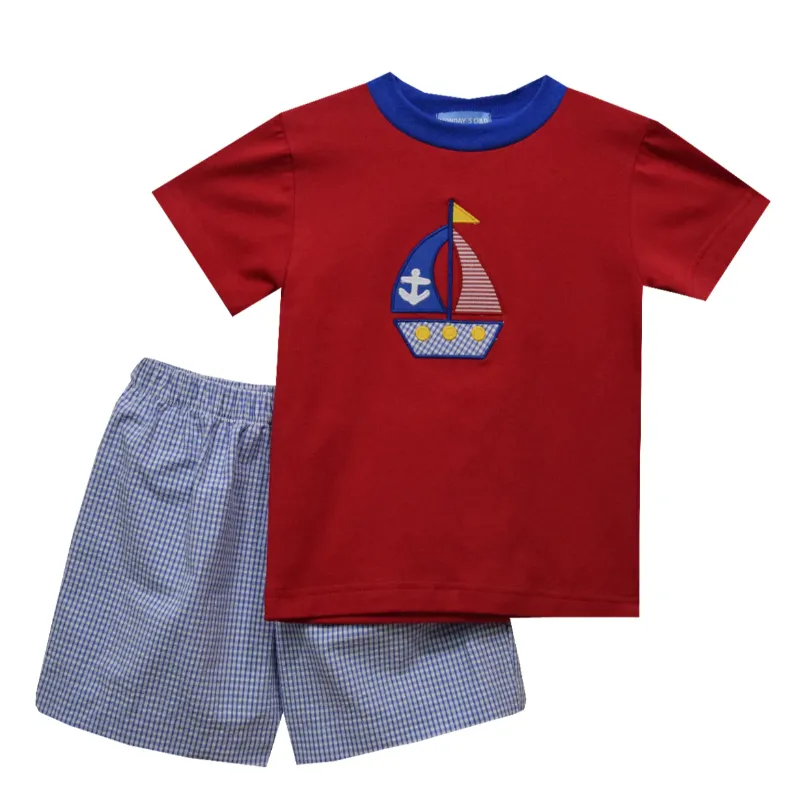 Monday's Child Two Piece Sailboat Short Set