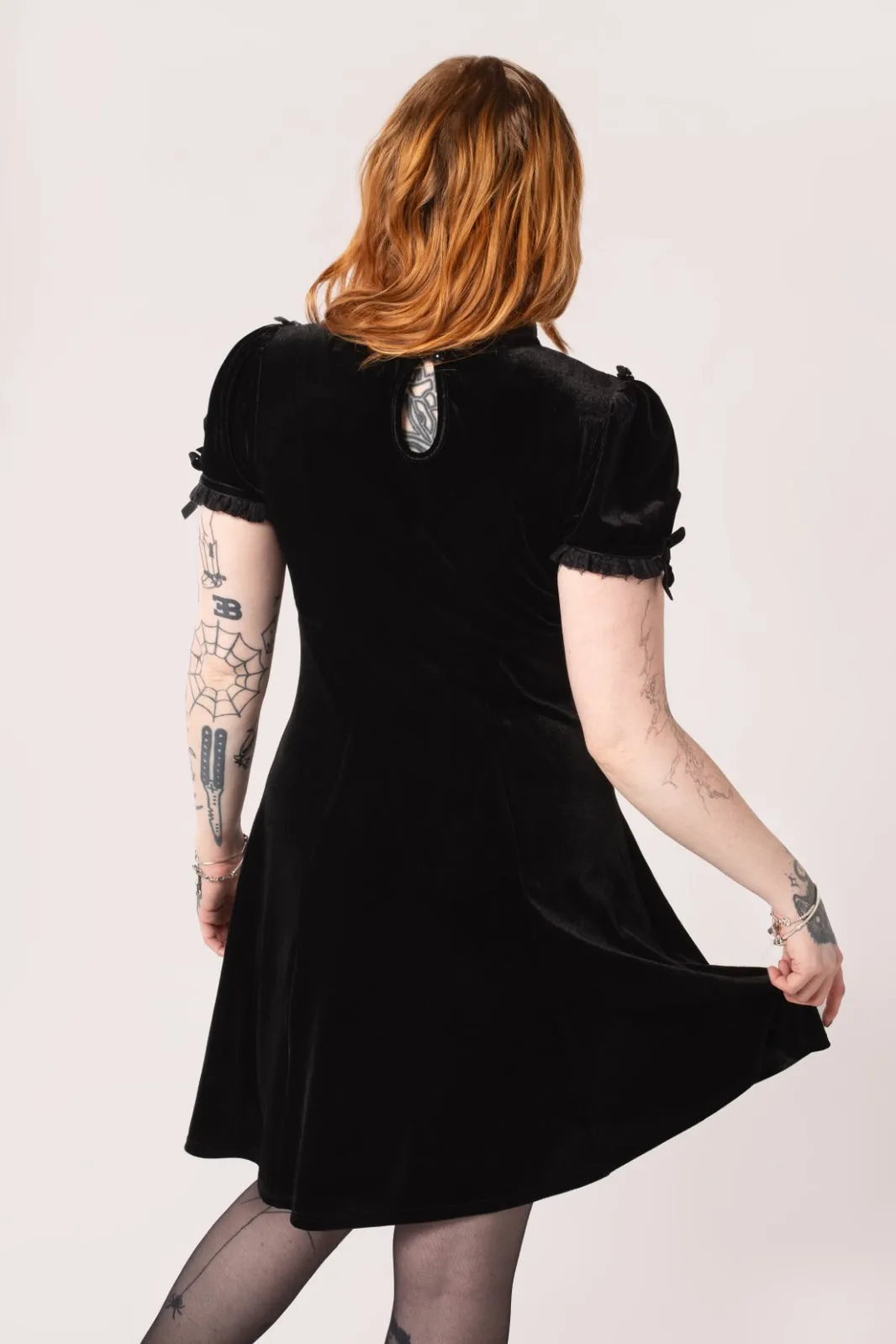 Mourning Velvet Mini Dress by Hell Bunny