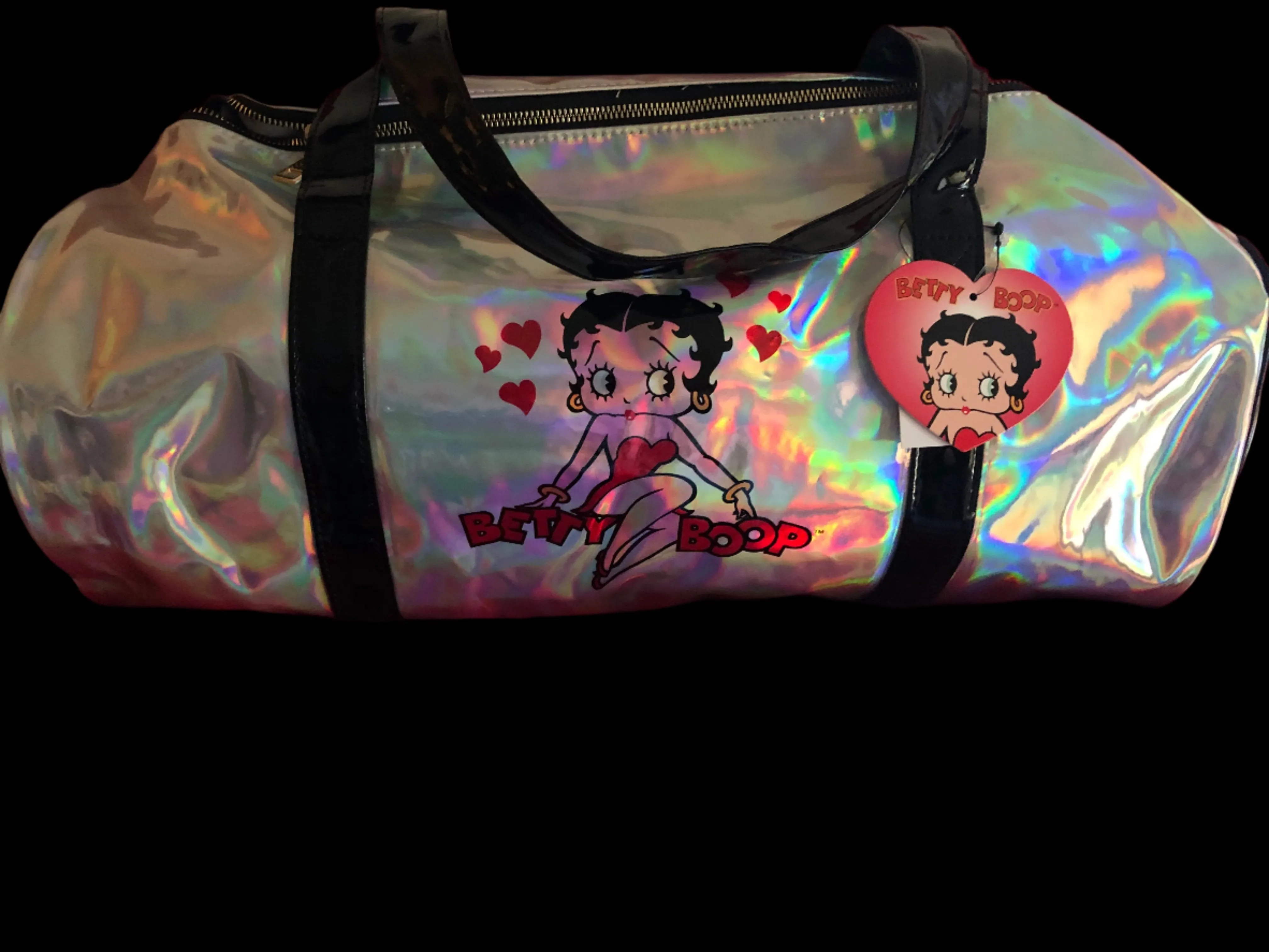 **NEW**  Betty Boop Duffle Bag with Betty Sitting On Her Name