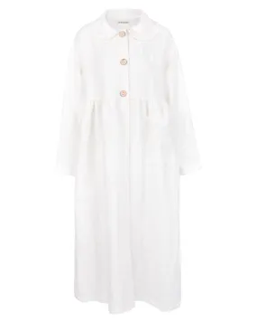 Nina Linen Trench Coat - White