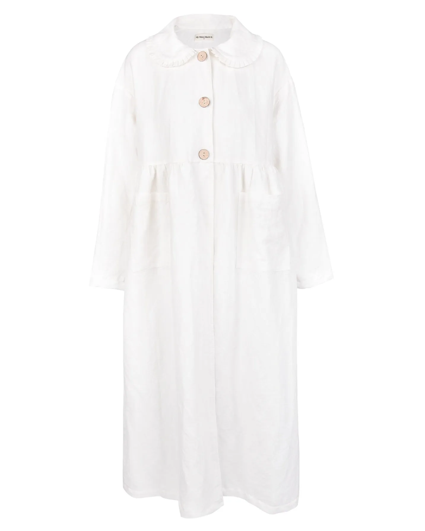 Nina Linen Trench Coat - White