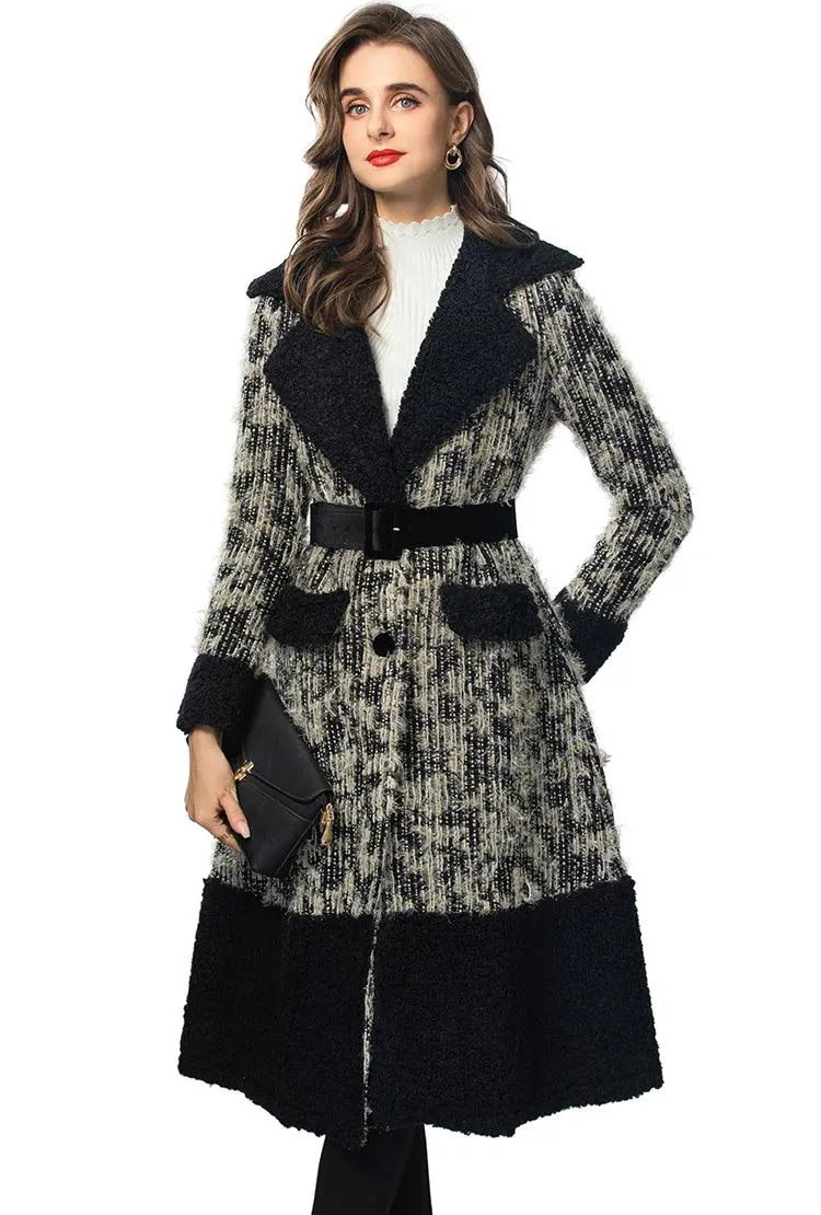 Notched Collar Tunic Long Overcoat