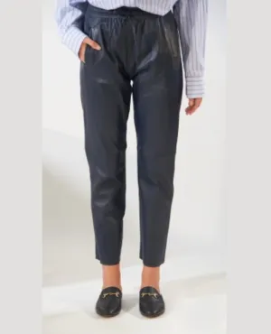 Oakwood Gift Navy Leather Trousers