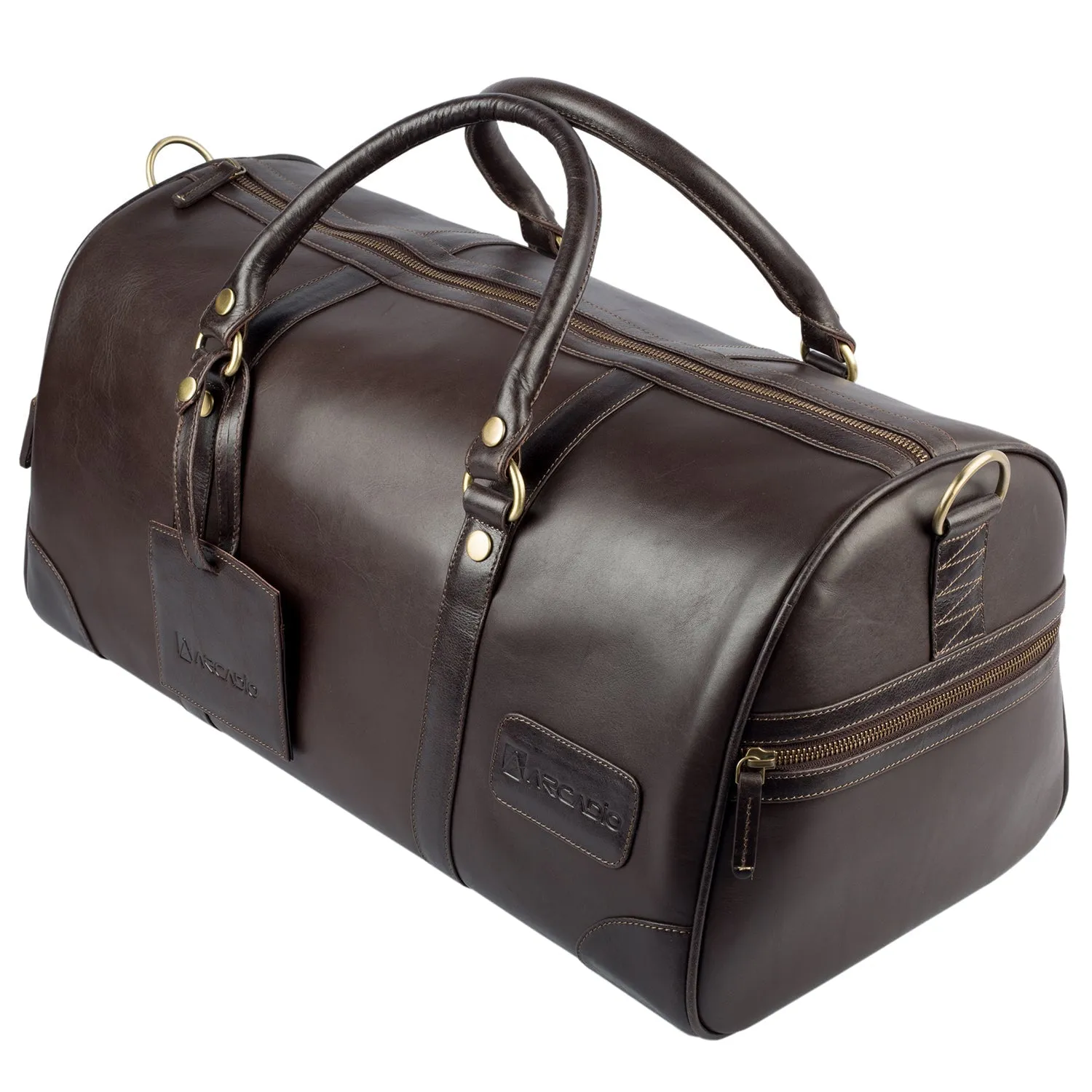 ON THE MOVE Premium Weekender Leather Bag - ARDB1001BR